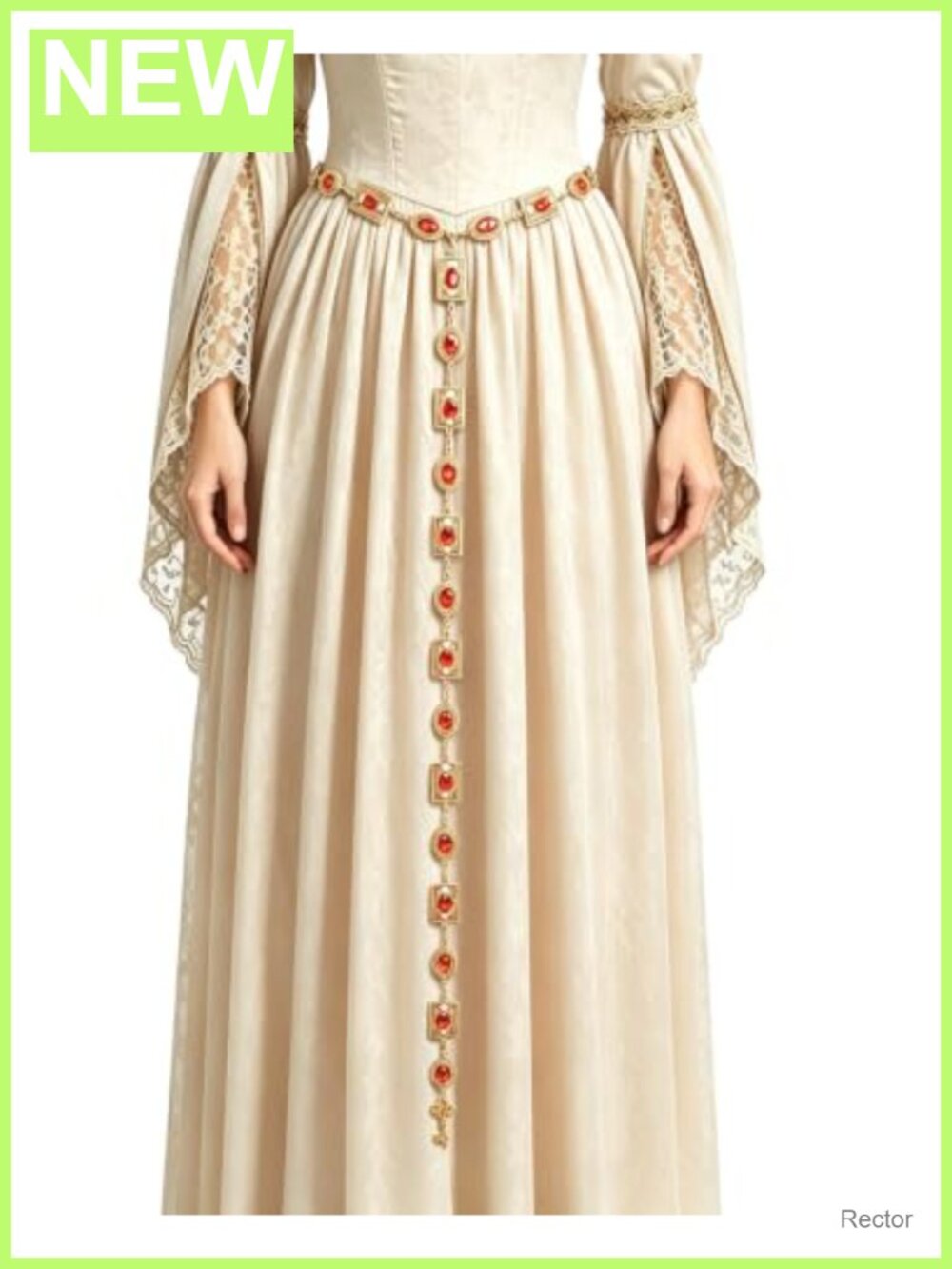 Medieval Chain Belt Western Waist Belt for Women Dress Gold Filigree Crystal